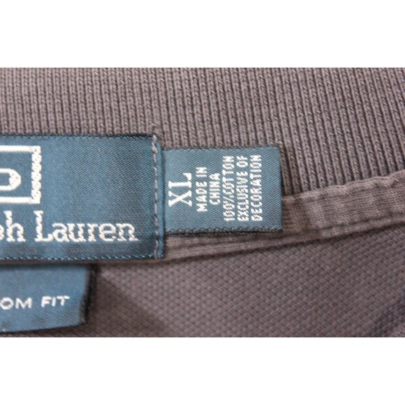 Polo Ralph Lauren Polo Custom Shirt Men Gray Neon Orange Big Pony 3 Sleeve XL - Picture 9 of 11